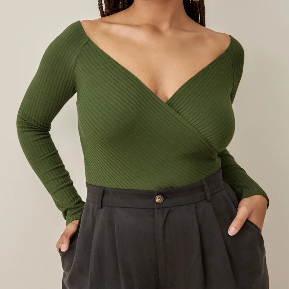 NWT Reformation Minnie Top Fern Green XS